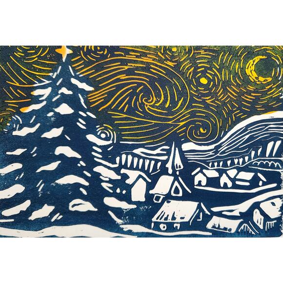 Van Gogh Holiday 5"x7" Greeting Cards Set of 8 Acid Free Stock Art Print - Picture 7 of 7